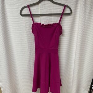 Midnight Doll Fuchsia Ruffle Dress
